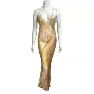 Alix nyc Tie dye silk maxi dress l